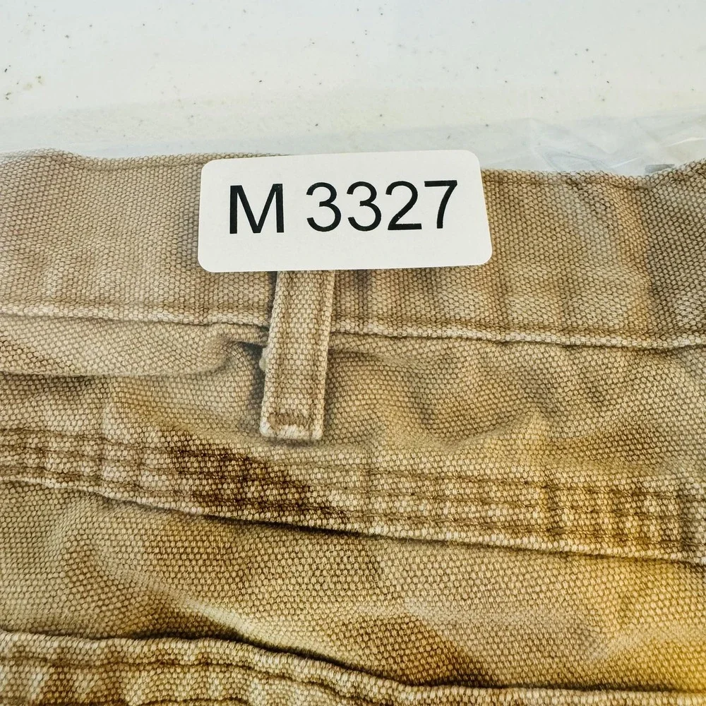 Dickies Shorts Mens 38 Brown Cargo Relaxed Fit Distressed Raw Hem Canvas